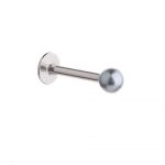 Silver Blue Pearl Labret – Tragus, Helix & Lip – 316L Surgical Steel