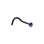 Nose Screw – Black – Jeweled Top – 0.8mm – 316L Surgical Steel