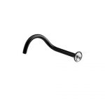 Nose Screw – Black with Jeweled Top – 316L Surgical Steel