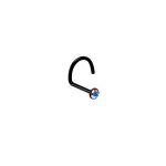 Nose Screw – Black – D-Cut Jeweled Top – 316L Surgical Steel