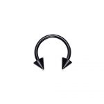 BLACK MICRO CIRCULAR BARBELL WITH CONES