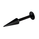 Tragus, Helix & Lip Labret – Black Long Cone – 316L Surgical Steel