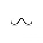 Septum Ring – Black Mustache Design – 316L Surgical Steel