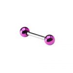 Barbell With Anodised Balls (Purple)