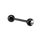 JEWELED FLEXIBLE BARBELL (Black)