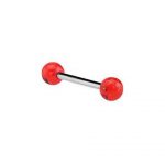 BARBELL WITH GLITTERING BALLS (Red)