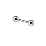 Micro Barbell With Opal Balls (Pink)