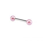 Barbell With Synthetic Pearls (Pink)