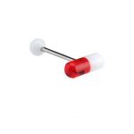 White & Red Barbell With Capsule