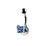 Belly Ring – Blue Jeweled Butterfly Design