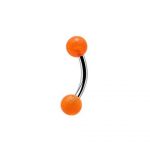 Orange Faceted Balls Banana Barbell