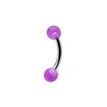Purple Faceted Balls Banana Barbell