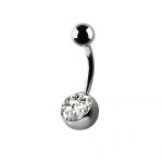 Rivoli Crystal Belly Ring – Iridescent Shine