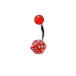 Curved Barbell – Red UV Ball & Dice