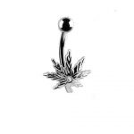 Belly Ring – Cannabis Leaf Design – 316L Surgical Steel