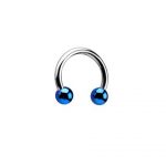 CIRCULAR BARBELL WITH BLUE ANODISED BALLS