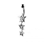 Belly Ring – Dangle Star Design – Crystal