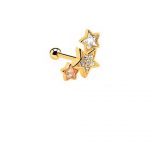 Gold Labret Stud – Triple Star Design