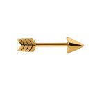 Gold PVD Arrow Nipple Piercing – Won’t Fade