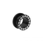 BLACK ACRYLIC CRYSTAL THREADED TUNNEL