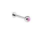 Tragus & Helix Labret – Pink Opal – 316L Surgical Steel