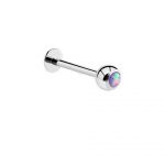 Tragus & Helix Labret – Purple Opal – 316L Surgical Steel