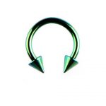 GREEN ANODISED MICRO CIRCULAR BARBELL WITH CONES