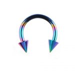 RAINBOW ANODISED MICRO CIRCULAR BARBELL WITH CONES