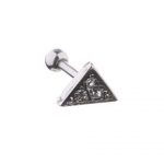 Triangle Helix Stud – Cubic Zirconia Inlay