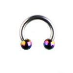 MICRO CIRCULAR BARBELL WITH RAINBOW ANODISED BALLS