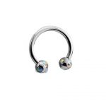 AURORA BOREAL MICRO CIRCULAR BARBELL WITH TIFFANY BALLS