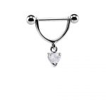 Heart Nipple Piercing – Clear Cubic Zirconia