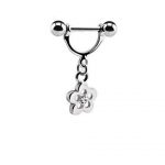 Flower Nipple Piercing – Clear Accent