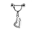 Heart Nipple Piercing – Clear Accent