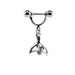 Whale Tail Nipple Piercing – Clear Accent