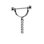 Chain Dangle Nipple Piercing – Five Clear Drops