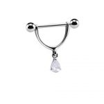 Teardrop Nipple Piercing – Clear Cubic Zirconia