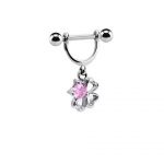 Clover Nipple Piercing – Pink Cubic Zirconia