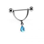 Teardrop Nipple Piercing – Aqua Cubic Zirconia