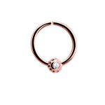 Continuous Ring #6 – Crystal Accent – Rose Gold PVD – 316L Surgical Steel