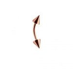 Micro Banana with Cones – Rose Gold PVD – 316L Surgical Steel