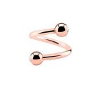 Micro Spiral with Crystal Balls – Rose Gold PVD – 316L Surgical Steel