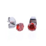 Orange Prong Set Steel Ear Studs ( Round ) By Pair