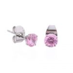 Rose Prong Set Steel Ear Studs ( Round ) By Pair