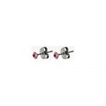 Rose Prong Set Steel Ear Studs By Pair