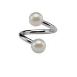 SPIRAL WITH SYNTHETIC PERALS (Cream)