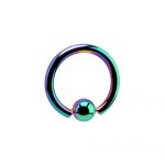 Rainbow Titanium Ball Closure Ring