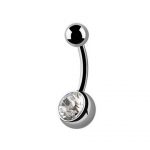 Single Jeweled Banana In Titanium