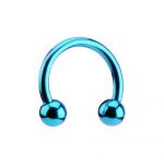 Turquoise Titanium Circular Barbell