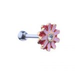 Pink Daisy Helix Stud